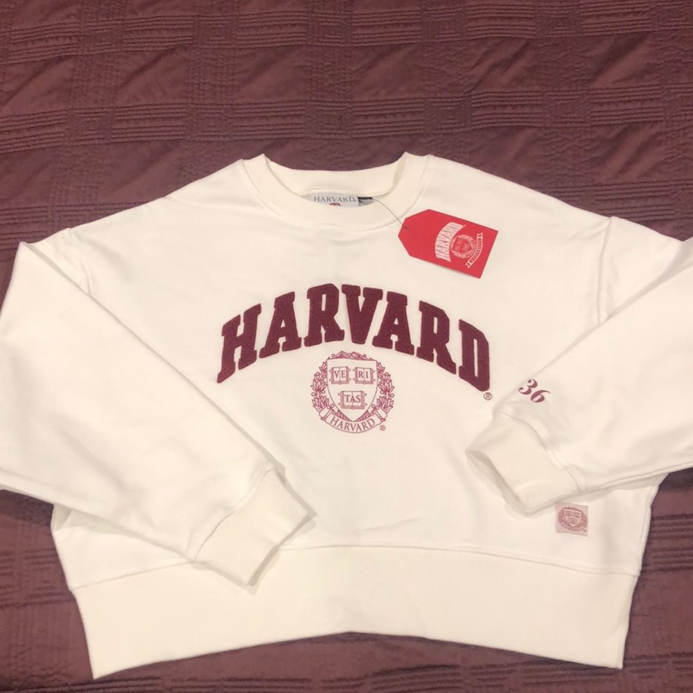 Harvard oversized cropped sweatshirt